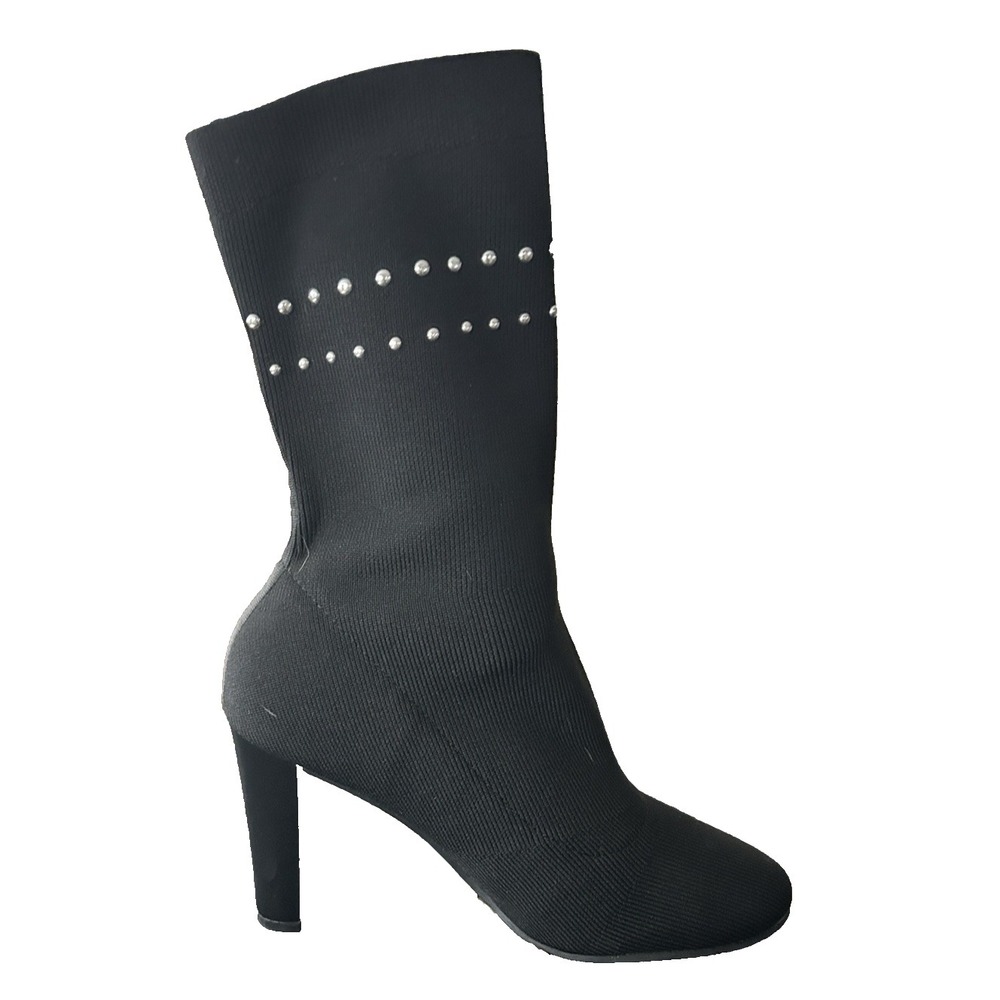 Circus by Sam Edelman Black Heeled Studded Stretch Knit Jada Boots Size  7.5 - Picture 4 of 6